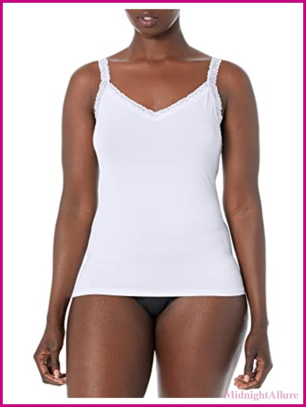 Women's Reversible Camisole Tank Top with Lace Trim - Sleeveless